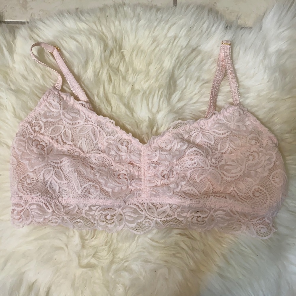 Anthropologie Pink Lace Bralette size M